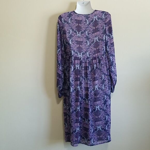 Xhiliration Purple Floral Print Dress Sz small - Picture 5 of 6